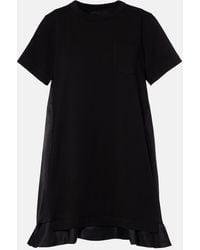 Sacai - Vestido Corto De Algodon Con Volantes - Lyst