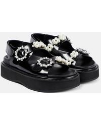 Simone Rocha - Faux Pearl-embellished Leather Platform Sandals - Lyst