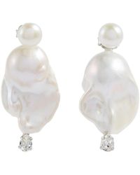 Simone Rocha Baroque Pearl Earrings - White