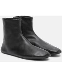 The Row - Stella Shearling-Lined Leather Ankle Boots - Lyst
