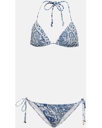 Etro Bikini a motif cachemire - Bleu