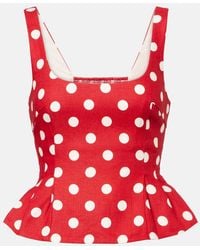 Posse - Rosalie Polka-Dot Linen Top - Lyst
