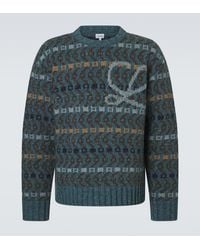 Loewe - Logo Intarsia Wool-Blend Sweater - Lyst