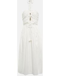 Ulla Johnson - Emmaline Halterneck Cotton Poplin Midi Dress - Lyst