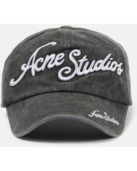 Acne Studios - Gorra de algodon con logo bordado - Lyst
