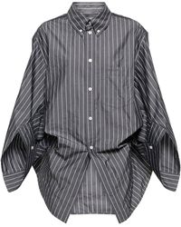 Balenciaga - Twisted Swing Bb Corp Cotton-blend Shirt - Lyst