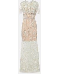 Self-Portrait - Embellished Caped Maxi Dress - Lyst