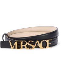 Versace - Logo Leather Belt - Lyst