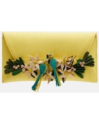 Aquazzura - Birdsong Small Raffia Clutch - Lyst