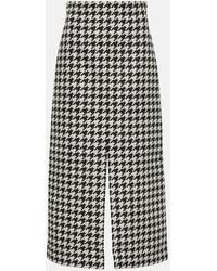 Burberry - Houndstooth Pattern Midi Skirt, Brand Size 4 Us - Lyst