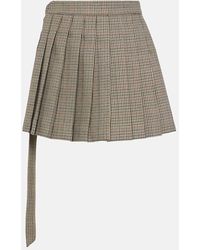 Ami Paris - Pleated Houndstooth Virgin Wool Miniskirt - Lyst