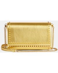 Christian Louboutin - Paloma Spiked Metallic Leather Clutch - Lyst