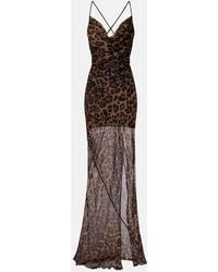 Blumarine - Leopard-Print Silk Maxi Dress - Lyst