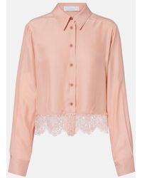 Stella McCartney - Floral Lace-Trimmed Silk Shirt - Lyst