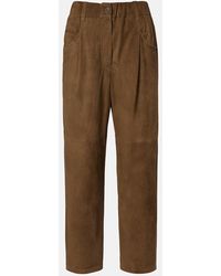 Brunello Cucinelli - Monili Suede Straight Pants - Lyst