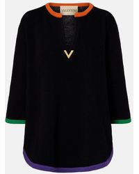 Valentino - Vgold Virgin Wool Sweater - Lyst