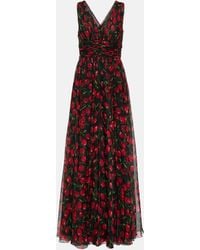 Dolce & Gabbana - Cherry Silk Chiffon Gown - Lyst
