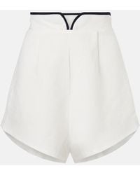 Adriana Degreas - Bicolor Linen-Blend Bermuda Shorts - Lyst