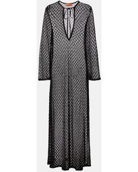 Missoni - Open-Knit Tie-Neck Lame Kaftan - Lyst
