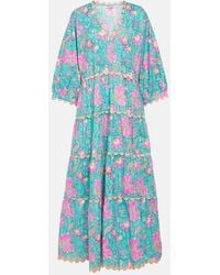 Juliet Dunn - Maxikleid Aus Baumwollpopeline - Lyst