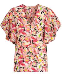 Stella McCartney - Blusa de crepe de seda floral - Lyst