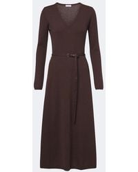 Brunello Cucinelli - Monili Belted Cotton Midi Dress - Lyst