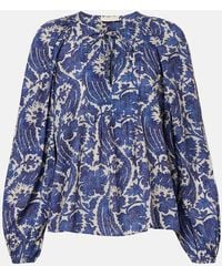 Ulla Johnson - Brea Printed Cotton-Blend Blouse - Lyst