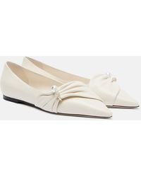 Jimmy Choo - Rafi Embellished Leather Ballet Flats - Lyst