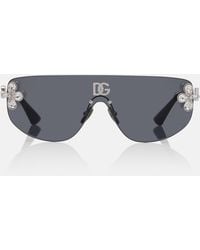 Dolce & Gabbana - Dg Crystal-Embellished Aviator Sunglasses - Lyst