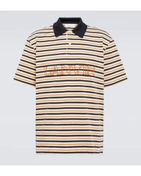 Lanvin - Logo Striped Cotton Polo Shirt - Lyst