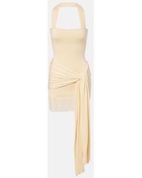 AYA MUSE - Lace-Trimmed Halterneck Silk And Cotton Minidress - Lyst