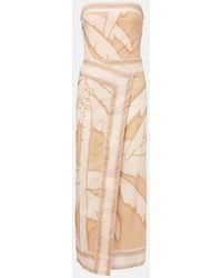 Johanna Ortiz - Vestido Midi Palms Pontoon De Popelin - Lyst