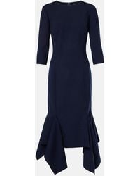 Oscar de la Renta - Pleated Wool-Blend Midi Dress - Lyst