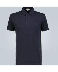 Uomo Abbigliamento da T-shirt da Polo Polo in lana merino da Uomo di Sunspel in Grigio 