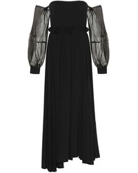 Loewe Abito midi in crêpe di lana - Nero