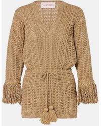 Valentino - Open-Knit Lame Minidress - Lyst
