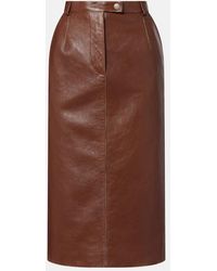 Prada - Falda Tubo De Piel - Lyst