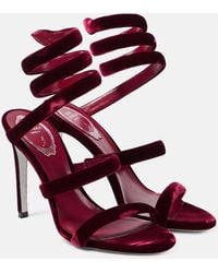 Rene Caovilla - René Caovilla Velvet Sandal Shoes - Lyst