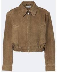 Agolde - Nahla Cropped Suede Jacket - Lyst