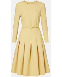 Oscar de la Renta - Pleated Crepe Midi Dress - Lyst