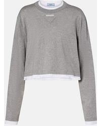 Prada - Langarm-T-Shirt Aus Baumwoll-Jersey - Lyst
