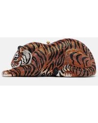 Judith Leiber - Wildcat Small Crystal-Embellished Clutch - Lyst