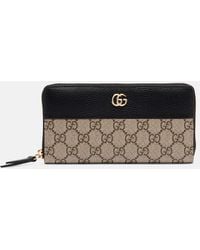 Gucci - Gg Marmont Leather-Trimmed Wallet - Lyst