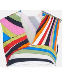 緑林シリーズ 【Emilio Pucci】総柄SILKキルティング ブラトップ