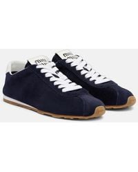Miu Miu - Sneakers Plume Aus Veloursleder - Lyst