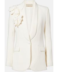 Elie Saab - Floral-Applique Cady Blazer - Lyst