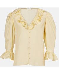 Chloé - Ruffled Silk Habutai Blouse - Lyst