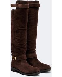 Jimmy Choo - Biker Suede Over-The-Knee Boots - Lyst