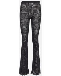 Alessandra Rich - High-Rise-Schlaghose Aus Spitze - Lyst