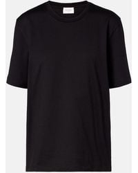 Saint Laurent - Crescent Moon Cotton T-Shirt - Lyst